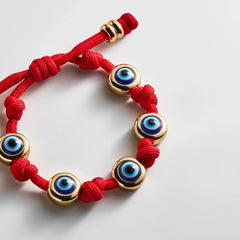Eyes Open Evil Eye Paracord Bracelet - Red