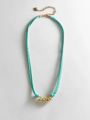 Bubble Letter Custom Paracord Necklace - Turquoise
