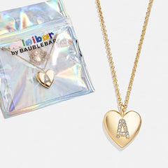 Little Love Kids' Initial Heart Necklace - Gold