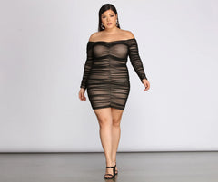 Plus Ruche AF Mini Dress