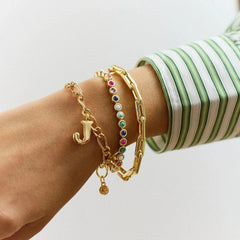 Deja Bracelet - Medium Gold Plated Brass