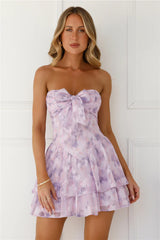 Lavender Haze Strapless Mini Dress Lilac