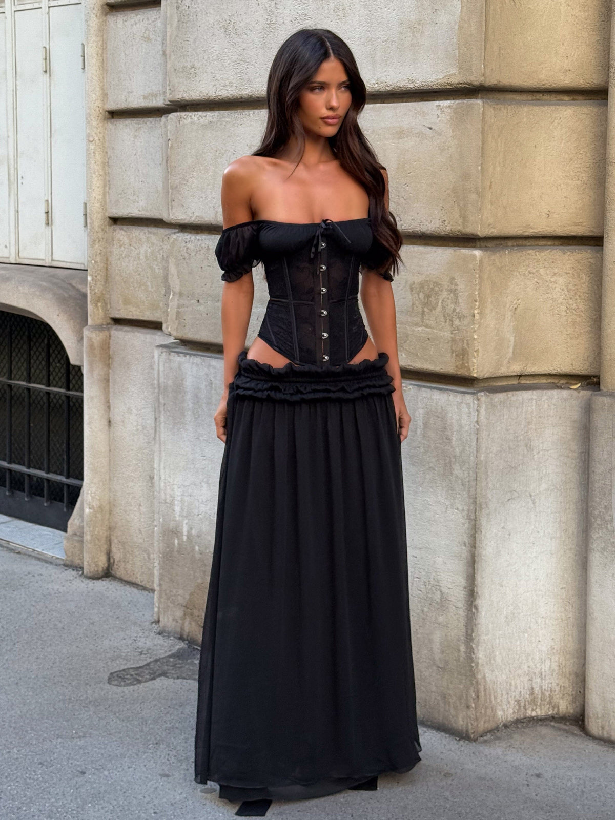 Lubela-Maxi-Skirt-Black