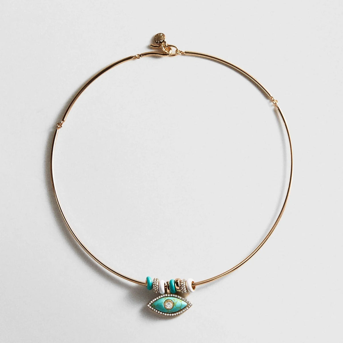 Evil Eye Collar Necklace - Gold/Blue