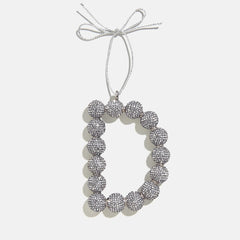 Merry Monogram Ornament - Silver/Pavé
