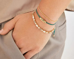 Custom Cord Bracelet - Dark Green