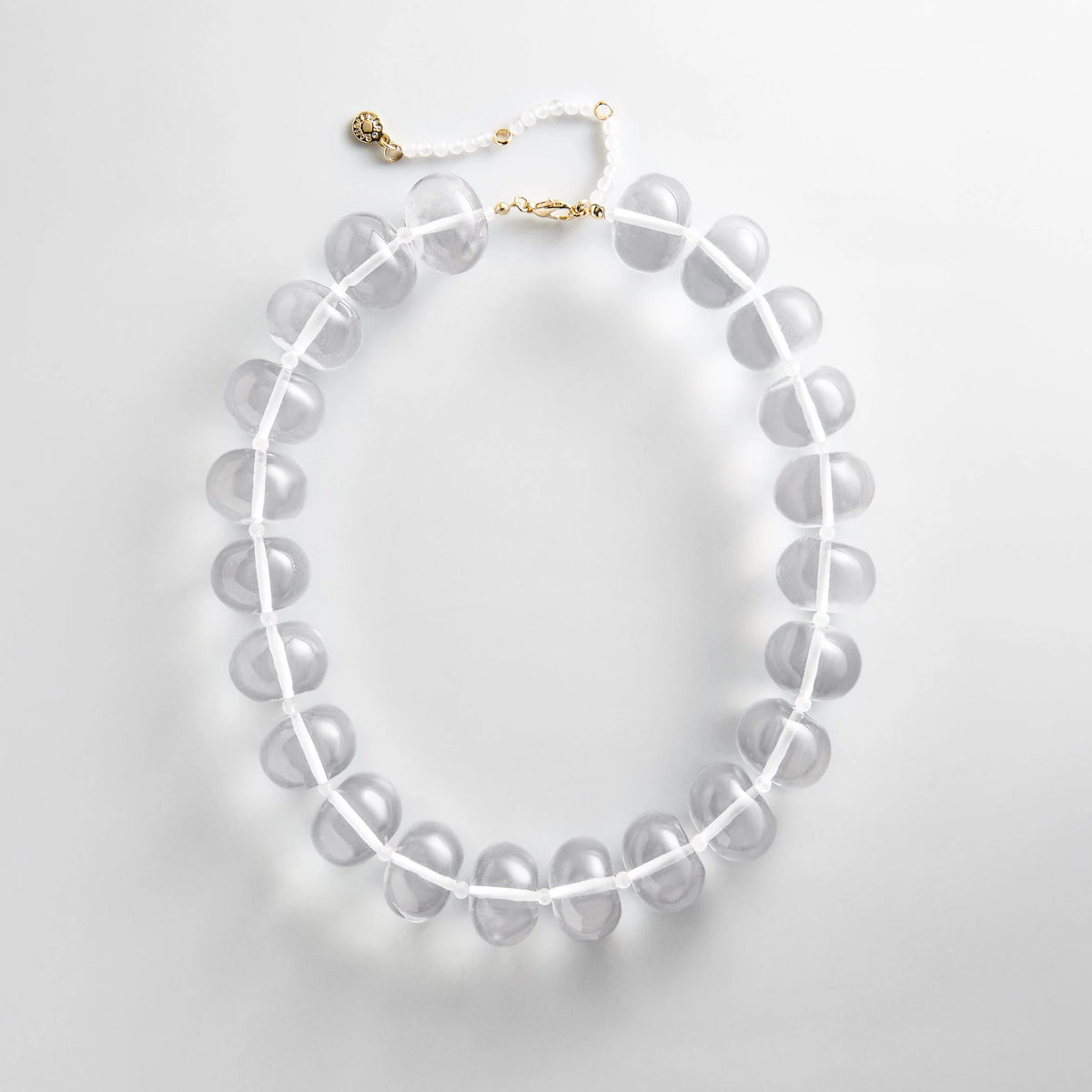 Joan Semi-Precious Necklace - Clear/White
