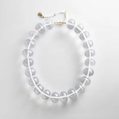 Joan Semi-Precious Necklace - Clear/White