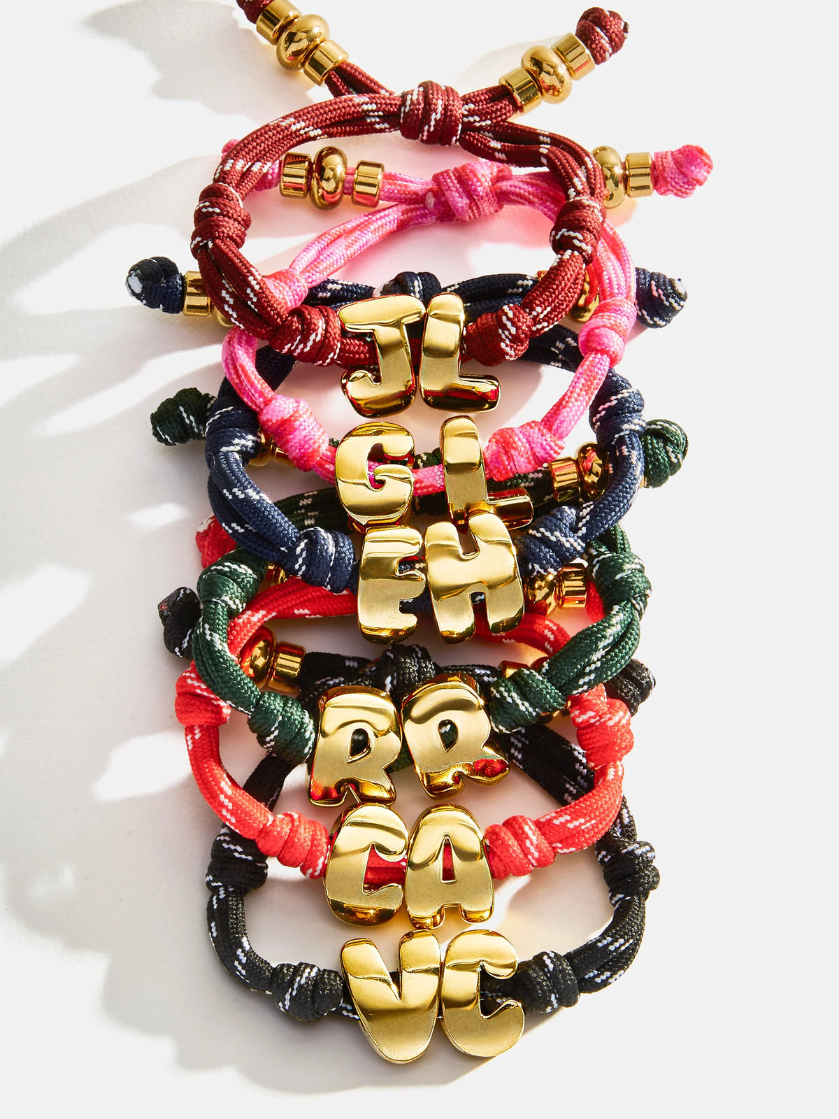Knotty Initial Custom Bracelet - Cherry Red Double Letters