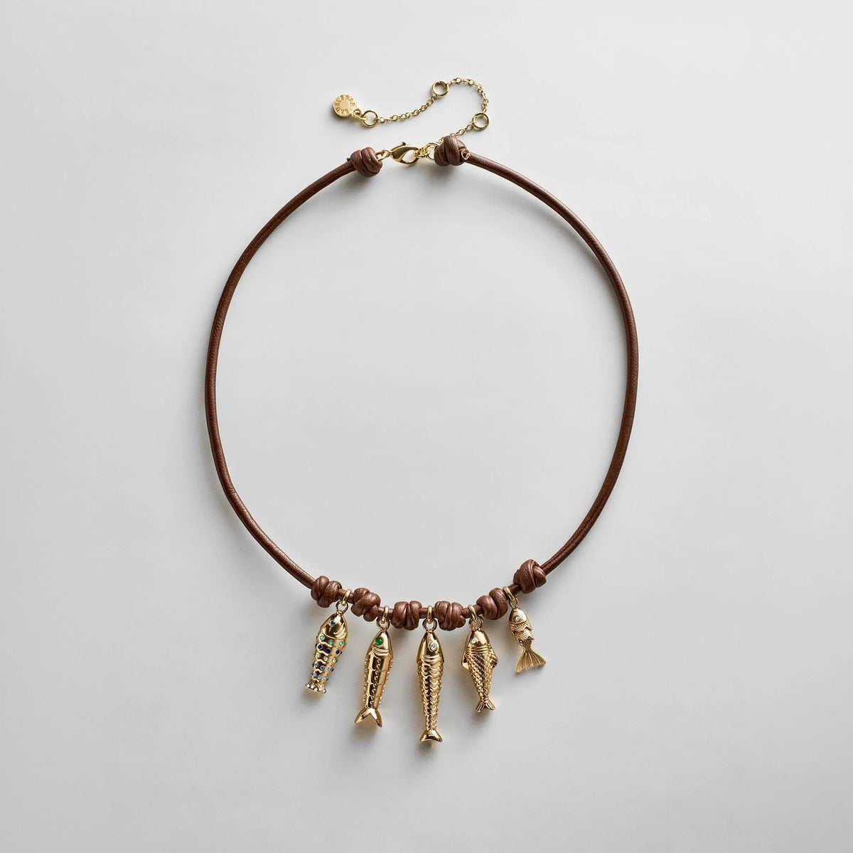 High Tide Fish Collar Necklace - Brown