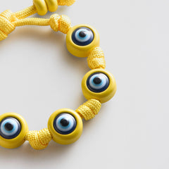Knotty Good Eye Cord Bracelet  - Yellow