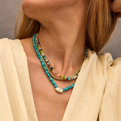 Positive View Semi-Precious Evil Eye Necklace - Turquoise