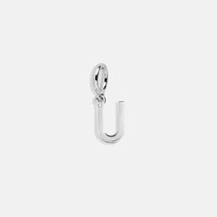 Classic Silver Initial Cluster Charm - U