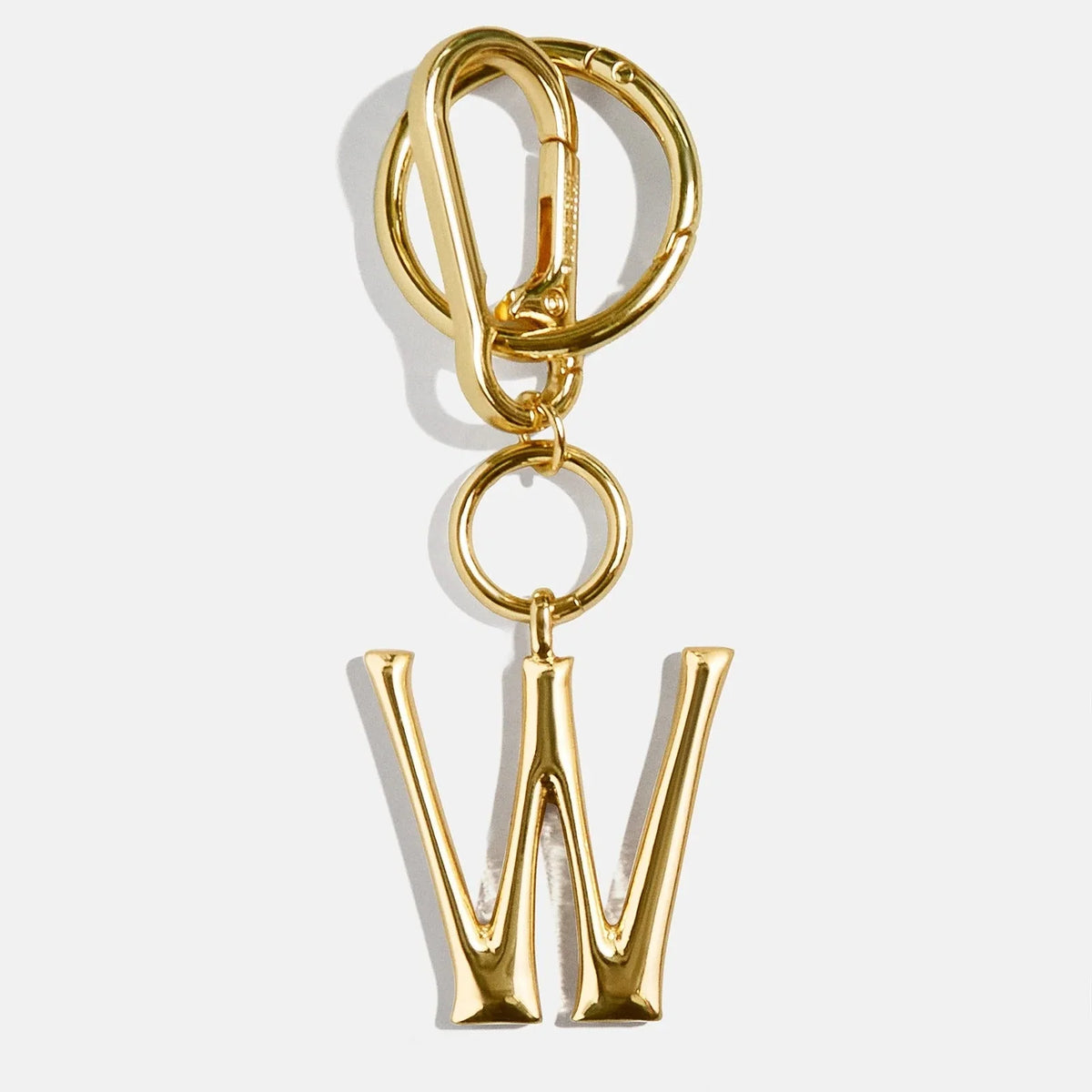 Gold Initial Enamel Bag Charm - W