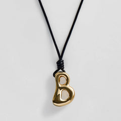 Cord Initial Necklace - Gold