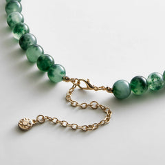 Jamie Semi-Precious Beaded Necklace - Green Jade/Tiger's Eye
