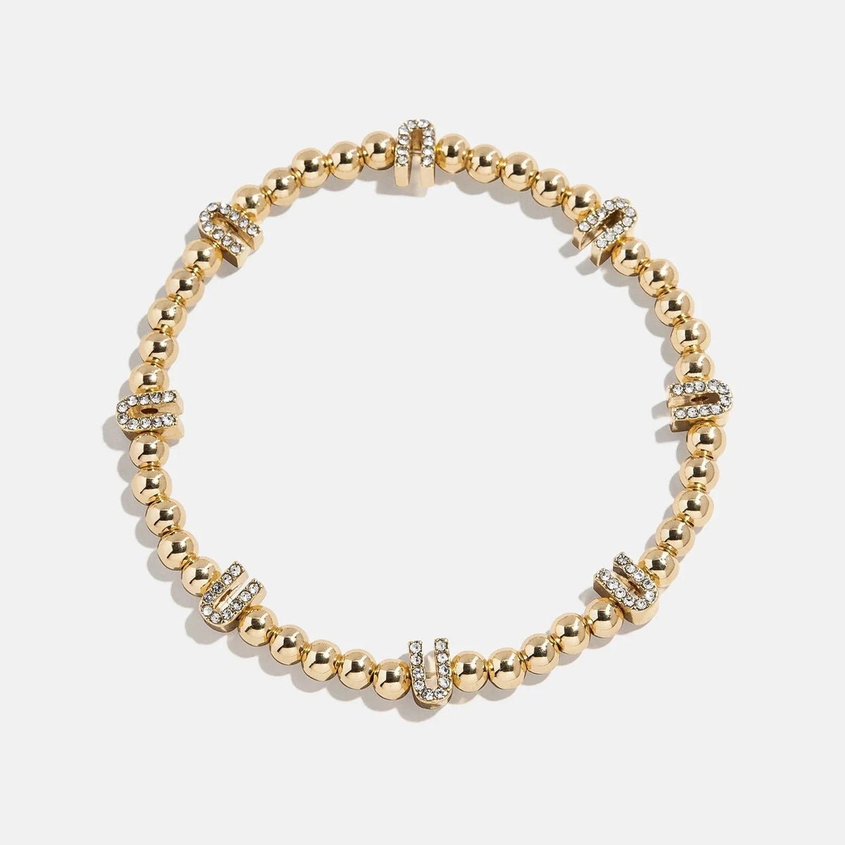 Gold/Pavé Repeating Initial Pisa Bracelet - U