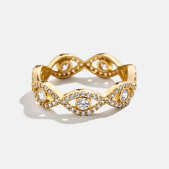 18K Gold Evil Eye Pavé Ring - Evil Eye