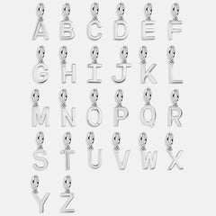 Classic Silver Initial Cluster Charm - V