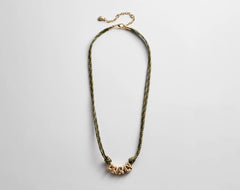 Bubble Letter Custom Paracord Necklace - Dark Green