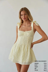 Abby Gingham Bow Strap Mini Dress