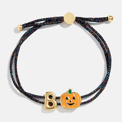Kids' Halloween Initial Bracelet - Black/Orange