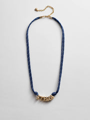 Bubble Letter Custom Paracord Necklace - Navy/White