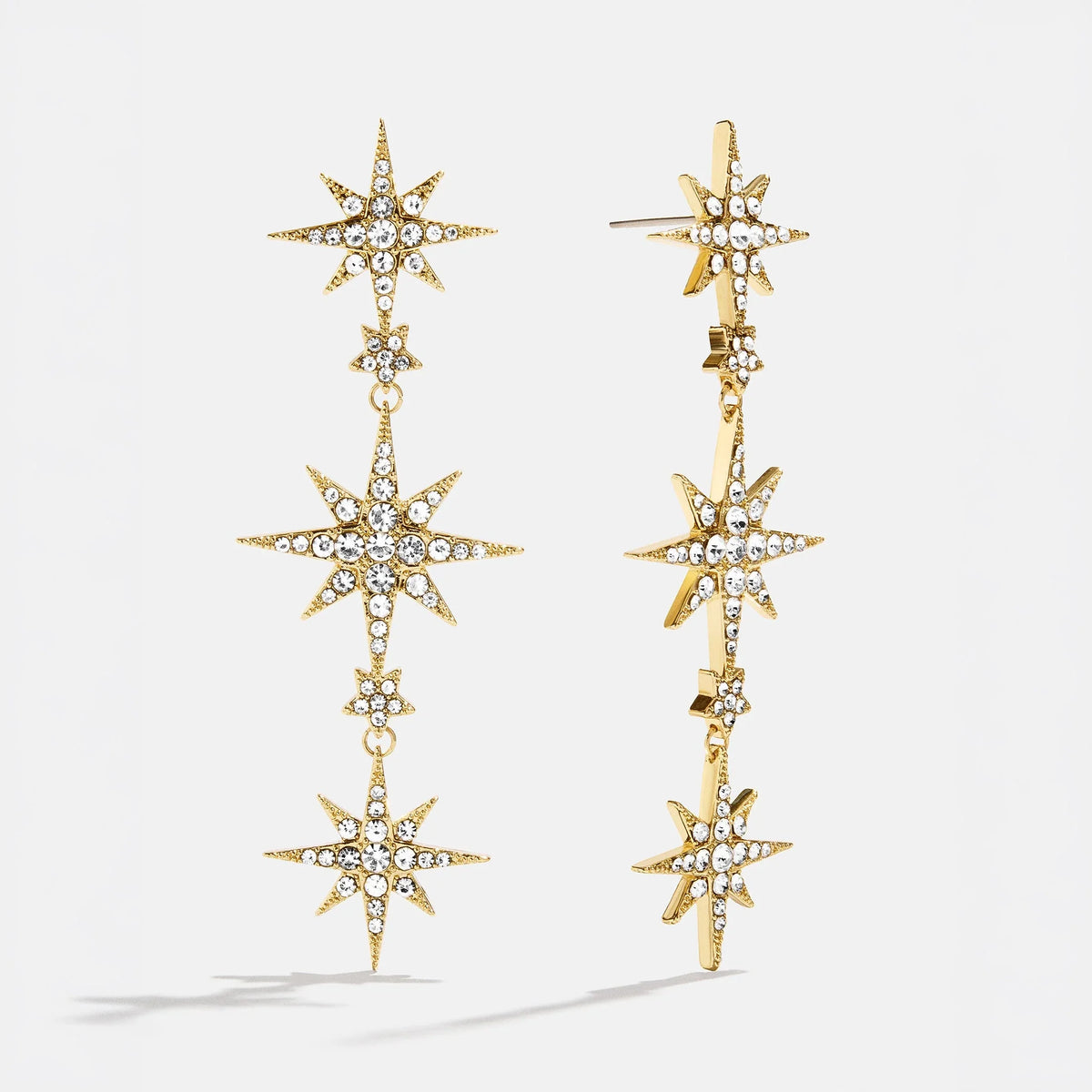 Venus Celestial Statement Earrings - Gold/Pavé