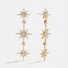 Venus Celestial Statement Earrings - Gold/Pavé