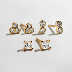 Beckett Waterproof Earring Set - Gold/Pavé
