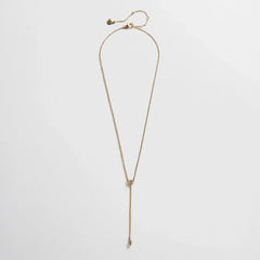 Evil Eye Lariat Necklace - Gold/Pavé