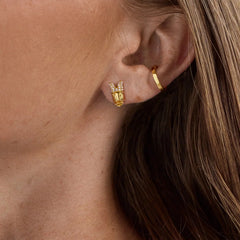 Disney Daisy Duck 18K Gold Plated Sterling Silver Crystal Studs - Daisy Duck