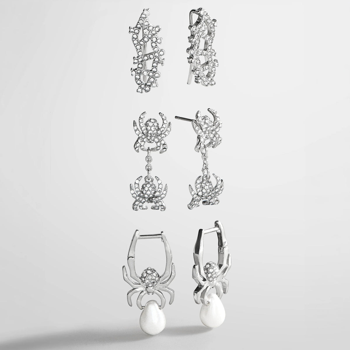 Caught in the Web Spider Earring Set