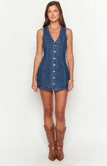 Isla Dark Wash Denim Mini Dress