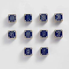 Block Party Varsity Number Custom Bracelet  - Navy Double Digit