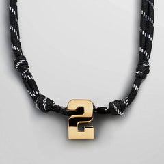 Knotty Varsity Custom Necklace - Onyx Single Digit