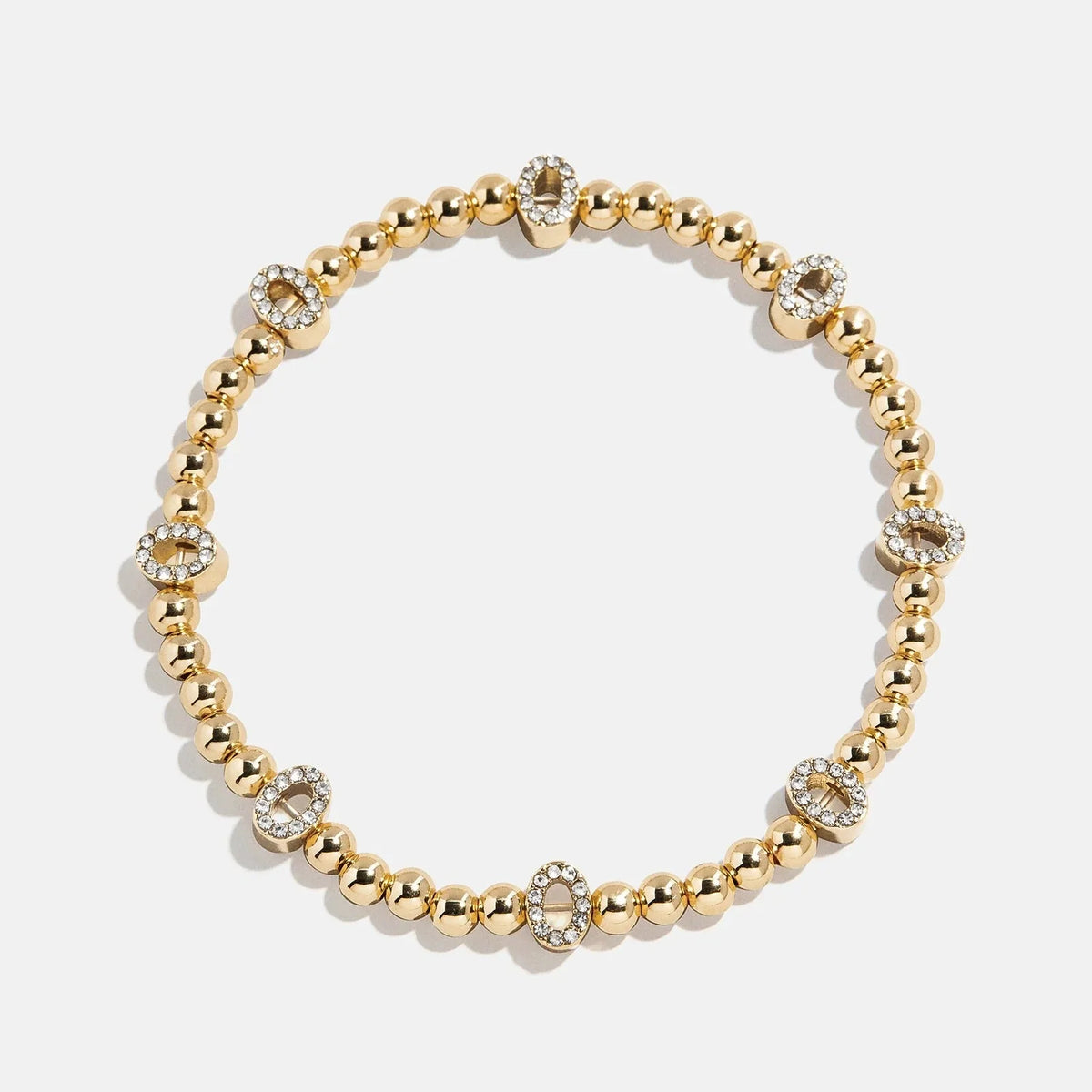 Gold/Pavé Repeating Initial Pisa Bracelet - O