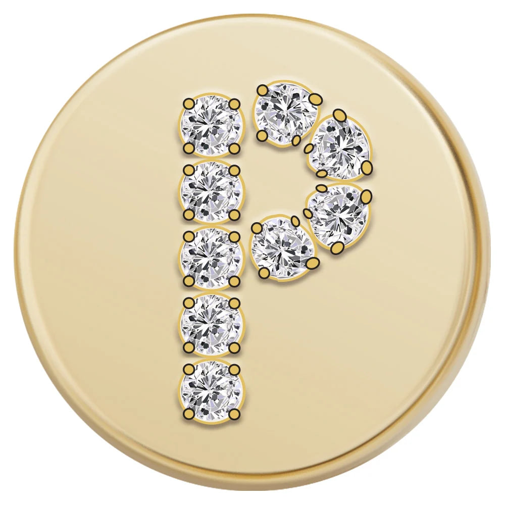 Gold Letter Bead - P