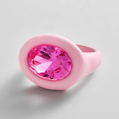 Joy Pop Cubic Zirconia Ring - Fuschia/Light Pink