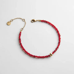 Kyanna Semi-Precious Waterproof Anklet - Red Jasper