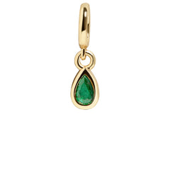 Birthstone Cluster Charm - Emerald/Gold