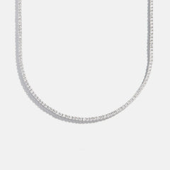 Billie Silver Tennis Necklace - Rhodium Plated Silver