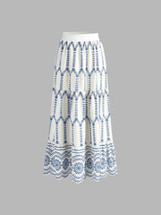 Printed Sleeveless Tie Back Skirt Set