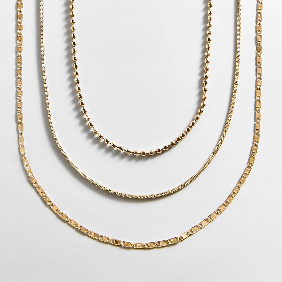 Anita Waterproof Necklace Set - Gold/Pavé