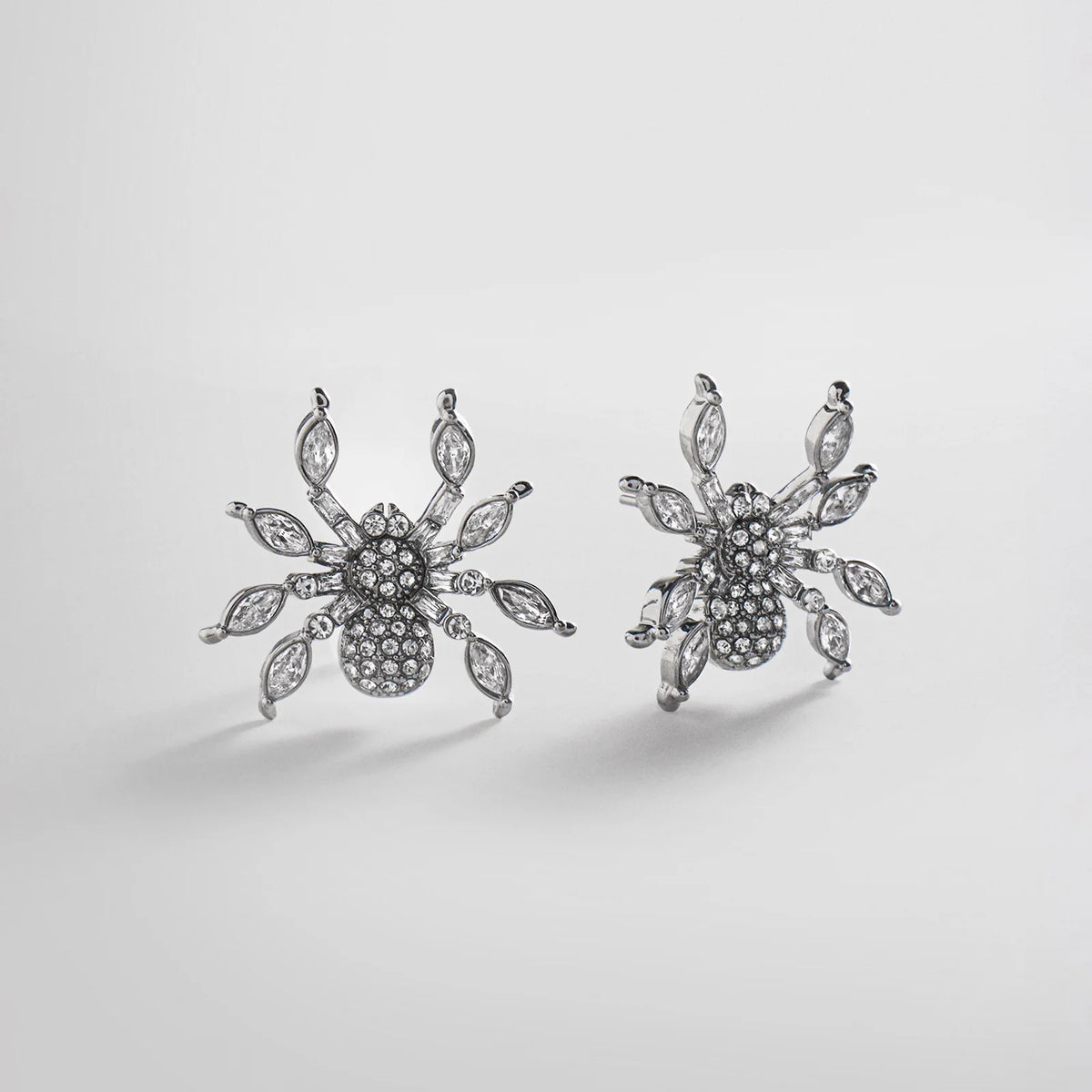 Crystal Creepers Spider Earrings - Spider