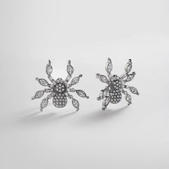 Crystal Creepers Spider Earrings - Spider