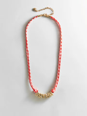 Bubble Letter Custom Paracord Necklace - Red/White
