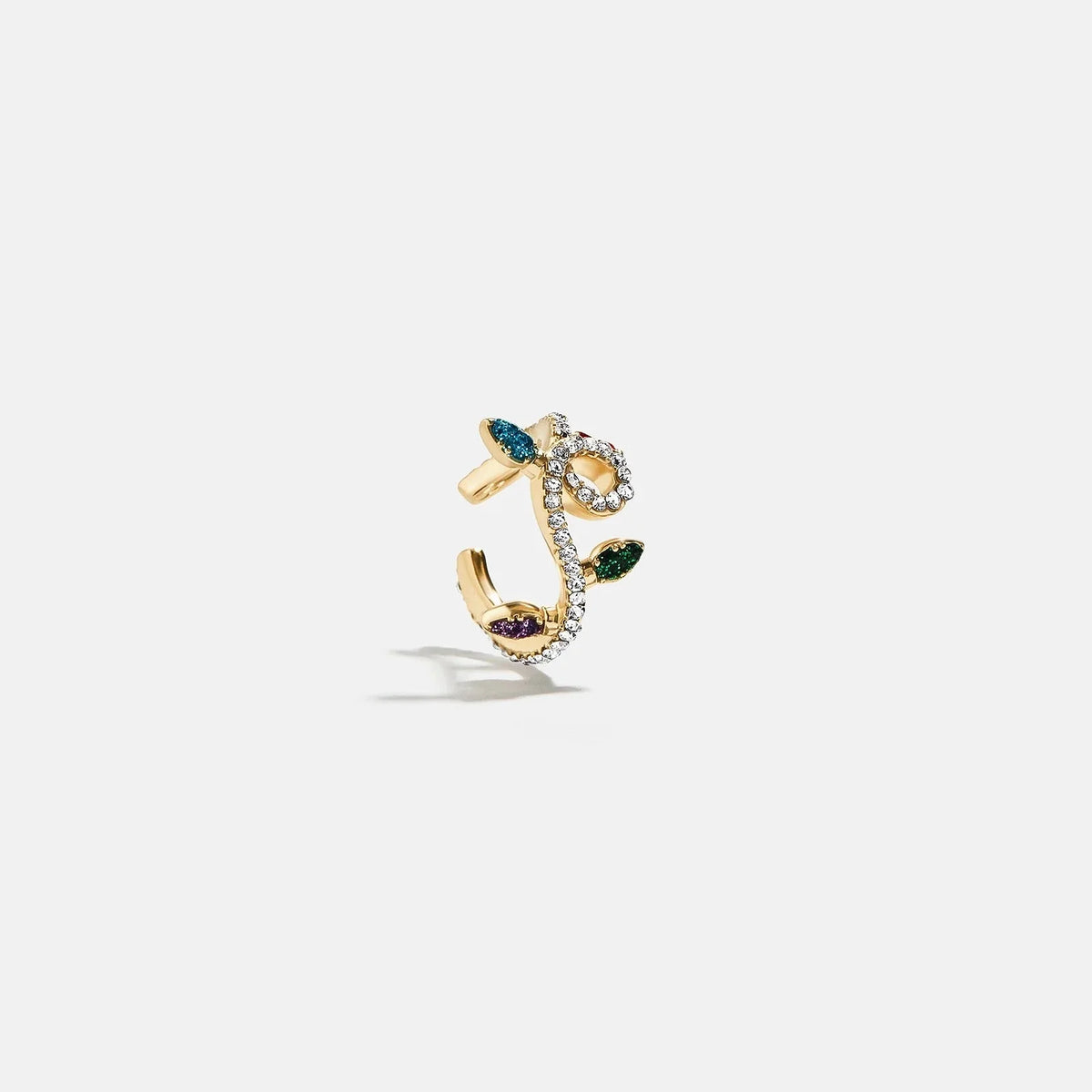 Merry & Bright Christmas Ear Cuff - Gold/Multi