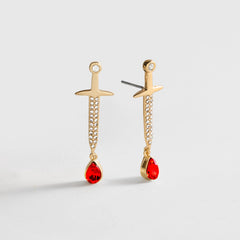 Cutting Edge Gold Dagger Earrings