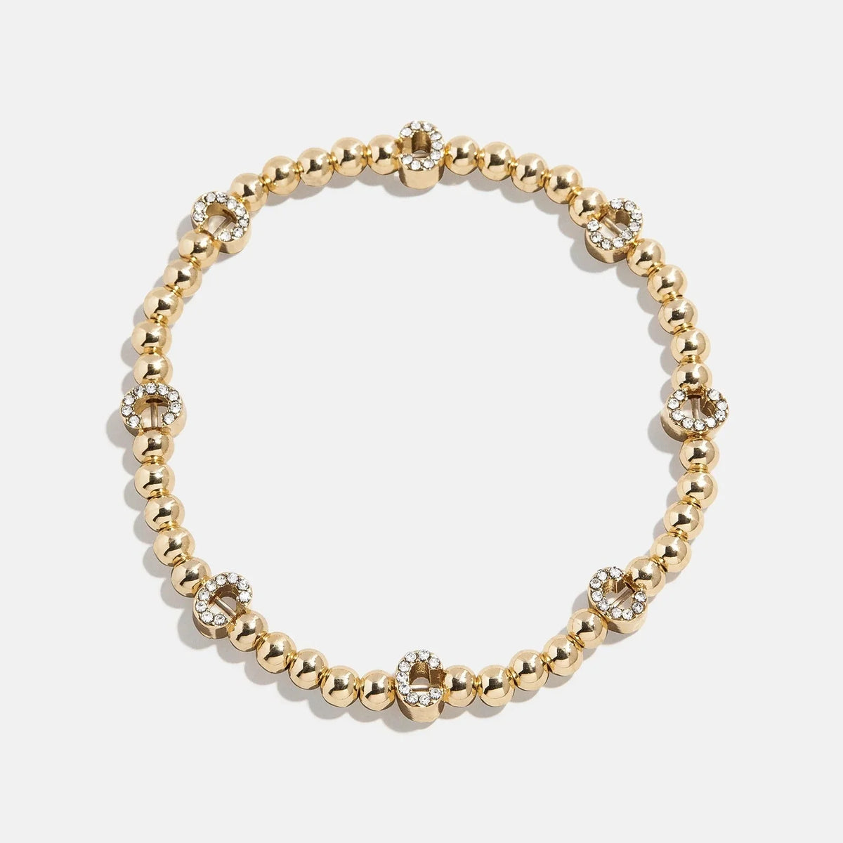 Gold/Pavé Repeating Initial Pisa Bracelet - C